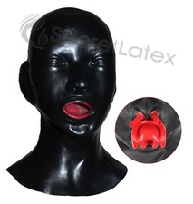 LATEX BLACK RUBBER HOOD LONG