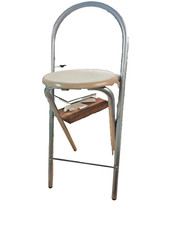 Folding Bar Stool Beech Style Seat Used