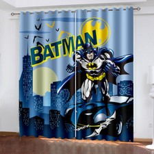 Boys 3D Blackout Curtains Bedroom Batman Curtains Thermal Ring Top Eyelet T1