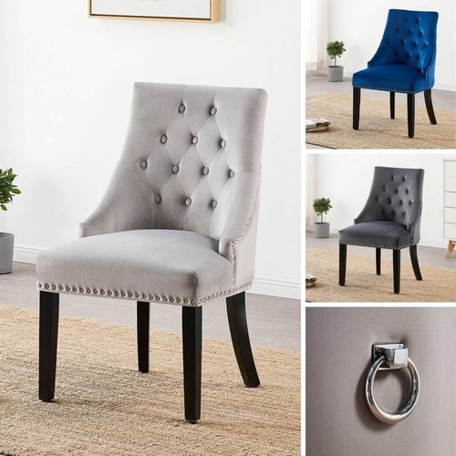 Velvet dining chair with door - velvet,