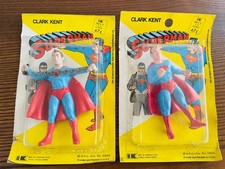 Superman 1974 CHEMTOY CORP n.p.c. X2 VINTAGE KEY 1 TOY FIGURES, STILL IN PACKING