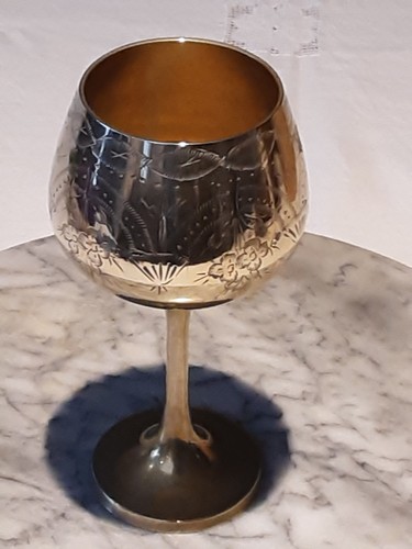 Vintage brass goblet - vintage,