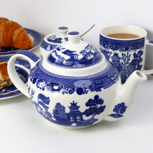 Blue willow teapot litre - teapot, 1