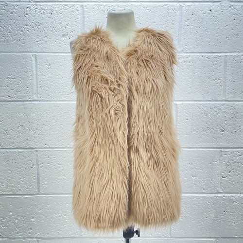 Nude faux fur gilet coat - faux,
