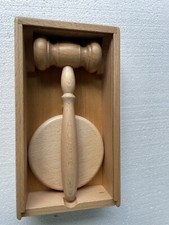 WOODEN BEECH TURNED GAVEL &