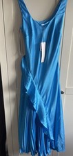 Monique Lhuillier Occasion Dress Blue Pleated Size 6 RRP $495