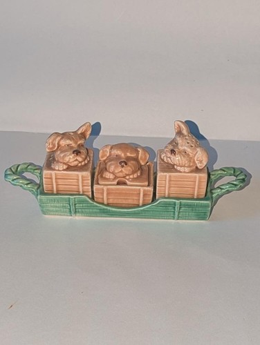 Sylvac dog head cruet set - sylvac,