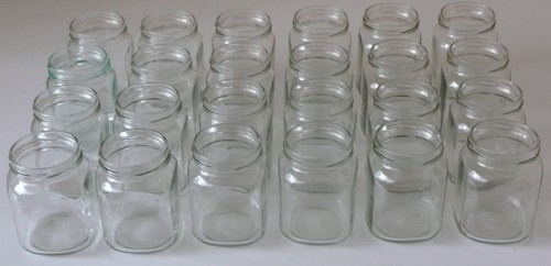 Small square glass jam - 24, jars