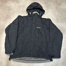Berghaus Rain Jacket Mens XL Vintage Aqua Foil Full Zip Windbreaker, Black