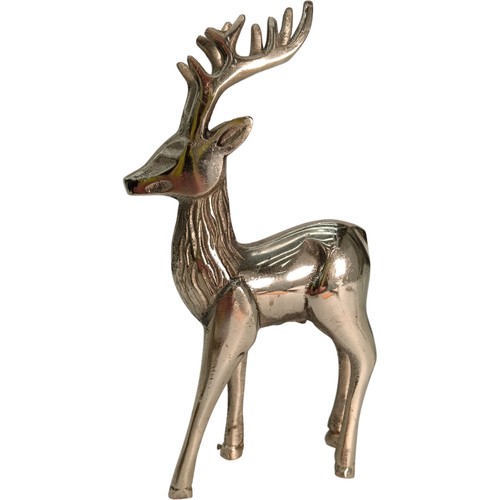 Metallic deer figurine - metallic,