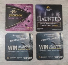 Strongbow Dark Fruit 4 x Beer Mats Pub Bar Coaster Breweriana