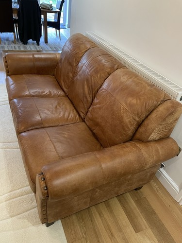 Brown leather piece sofa - brown, 2