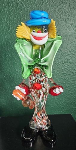 Vintage murano glass clown - glass,