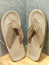 Fat Face Burcott Brown Suede Leather Men's Flip Flops Sandals Size UK 7 EUR 41
