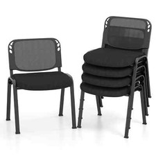 Set of 5 Meeting Room Chairs Stackable Waiting Room Chair with Metal Frame