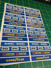 Scalextric Slot Car Decal Sticker Sheet - Model Racing 1/32 1/24 - 32x Stickers