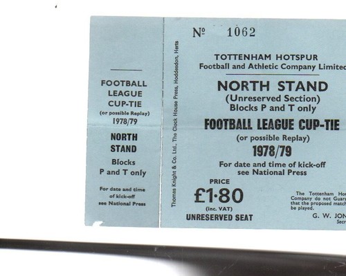 Unused ticket tottenham v - unused,