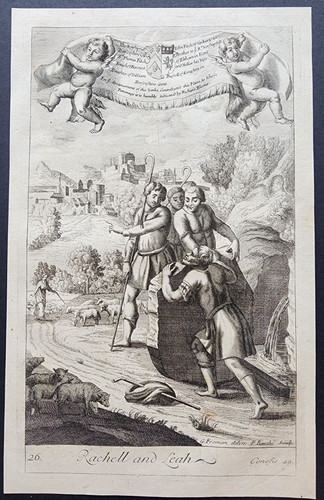 Antique 1690 print rachel - -, &