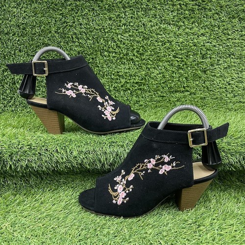 Peacocks black suede ankle - black,