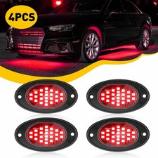 4Pcs Red LED Rock Light Pods Underbody Glow Lamp Offroad SUV Pickup Truck UTV
