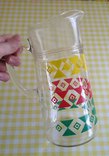 Vintage Jug Pitcher Red Yellow