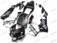 For 03-04 CBR600RR Matte Black Silver ABS Injection Mold Bodywork Fairing Kit