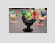 10 mini small plastic CHICKENS
