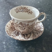 Antique Vintage Single Cup And Saucer Ridgway Ironstone Staffordshire Hayride