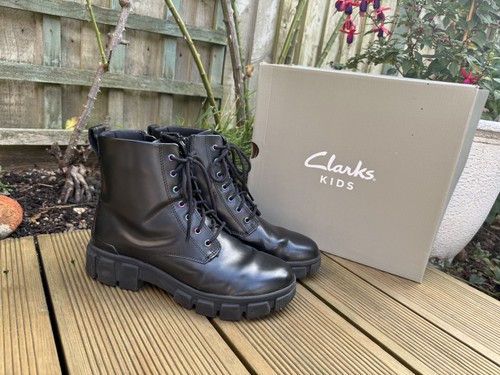 Girls clarks black boots - black,