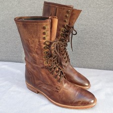 ALL SAINTS Leather Boots Mens UK 8 / EU 42 Brown Lace Up Made In Italy