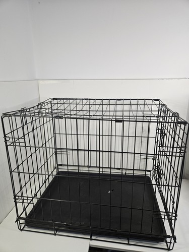 Foldable dog crate with tray - foldable,