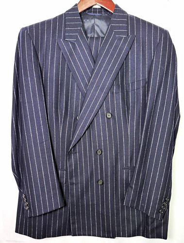 Navy pinstripe double breasted - pinstripe,