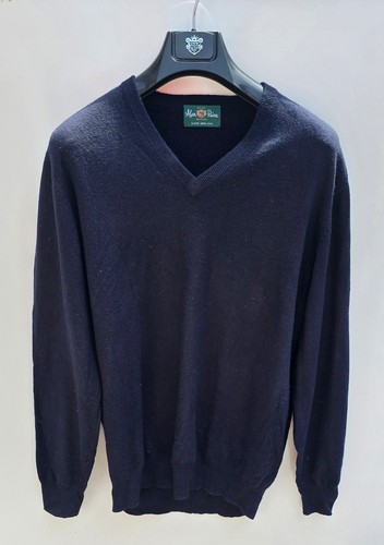 Alan paine navy vee neck - navy, long