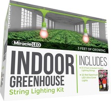 Indoor Greenhouse Corded Lighting Kit Add-On 3-Foot 2-Socket with Two Red Spe...