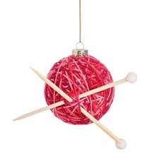 Christmas Decoration Knitting Needles and Yarn Ball Bauble Novelty Sass & Belle