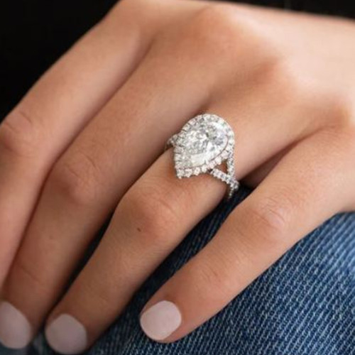 Diamond platinum ring for - platinum,