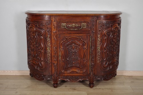 Louis carved oak row - louis, xv
