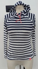 Joules Blue White Striped Marlston Hoodie Uk8