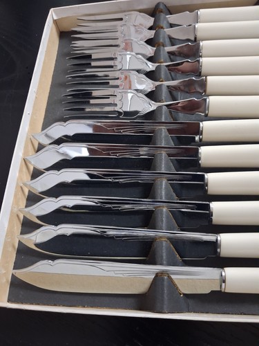 Vintage fish knife fork - fish,