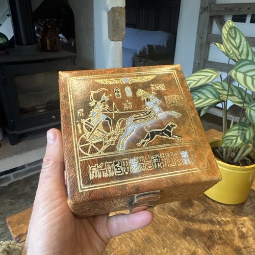 Vintage leather box - leather,