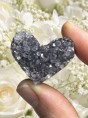 Amethyst geode heart - geode,