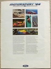 FORD MOTORSPORT Publicity Brochure 1988 Formula 1 RALLYCROSS Touring Car F3000