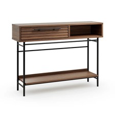 Dunelm Bryant Console Table mango wood Walnut with Black metal