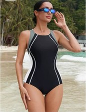 ATTRACO Sports One Piece Swimming Costume for Women Swimsuit  XL 