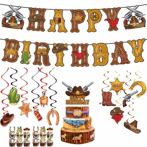 52pcs cowboy birthday - birthday, party