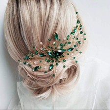 Bridal Green Crystal Hair Comb