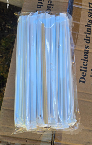 White paper drinking straws - white,