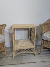 Woven Rattan Side Table Bedside Table Conservatory Table FREE POSTAGE 