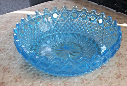 Blue glass hob button - &, button'
