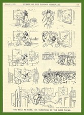 1625-Original full Page Punch Cartoon -C1922-H.M Bateman-The Road To Fame